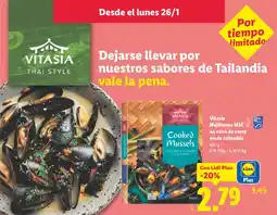 Lidl VITASIA Mejillones MSC en salsa de curry verde tailandés oferta
