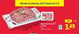 Lidl Burger meat de cerdo y vacuno oferta