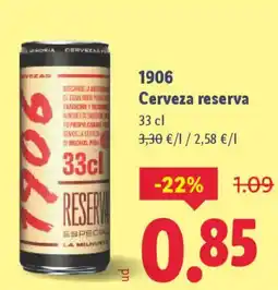 Lidl 1906 Cerveza reserva oferta