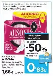 Caprabo Ausonia - compresas amb ales nit ultrafines oferta