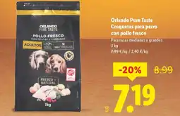 Lidl ORLANDO Pure Taste Croquetas para perro con pollo fresco oferta