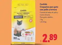 Lidl COSHIDA Croquetas para gato con pollo y ternera oferta
