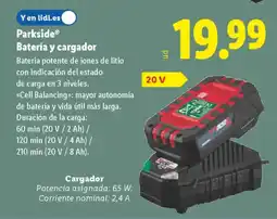 Lidl PARKSIDE Batería y cargador oferta