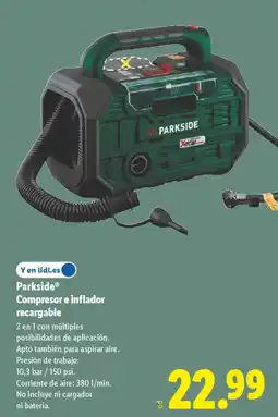 Lidl PARKSIDE Compresor e inflador recargable oferta
