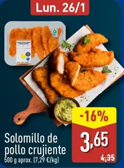 ALDI Solomillo de pollo crujiente oferta
