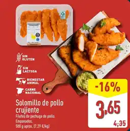 ALDI Solomillo de pollo crujiente oferta