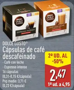ALDI DOLCE GUSTO Cápsulas de café descafeinado oferta