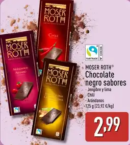 ALDI MOSER ROTH Chocolate negro sabores oferta