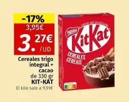 Maskom Supermercados KIT-KAT Cereales trigo integral + cacao oferta