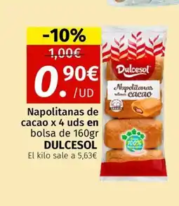 Maskom Supermercados DULCESOL Napolitanas de cacao oferta