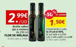 Maskom Supermercados FLOR DE MÁLAGA Aceite sabor ajo o romero oferta