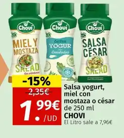 Maskom Supermercados CHOVI Salsa yogurt, miel con mostaza o césar oferta