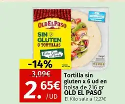 Maskom Supermercados OLD EL PASO Tortilla sin gluten oferta