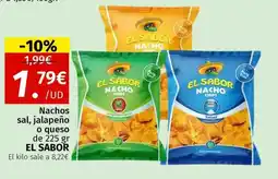 Maskom Supermercados EL SABOR Nachos sal, jalapeño o queso oferta
