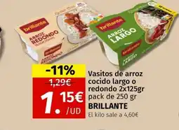 Maskom Supermercados BRILLANTE Vasitos de arroz cocido largo o redondo oferta