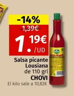 Maskom Supermercados CHOVI Salsa picante Lousiana oferta