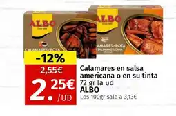Maskom Supermercados ALBO Calamares en salsa americana o en su tinta oferta