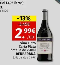 Maskom Supermercados BERBERANA Vino Tinto Carta Plata oferta