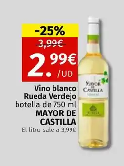 Maskom Supermercados MAYOR DE CASTILLA Vino blanco Rueda Verdejo oferta