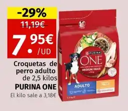 Maskom Supermercados PURINA ONE Croquetas de perro adulto oferta