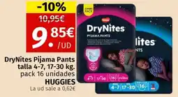 Maskom Supermercados HUGGIES DryNites Pijama Pants talla oferta