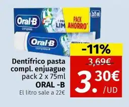 Maskom Supermercados ORAL B Dentifrico pasta compl. enjuague oferta