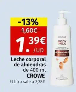 Maskom Supermercados CROWE Leche corporal de almendras oferta