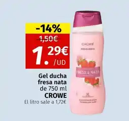 Maskom Supermercados CROWE Gel ducha fresa nata oferta