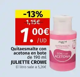 Maskom Supermercados JULIETTE CROWE Quitaesmalte con acetona en bote oferta