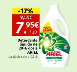 Maskom Supermercados ARIEL Detergente líquido de 29+6 dosis oferta