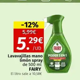 Maskom Supermercados FAIRY Lavavajillas mano limón spray oferta