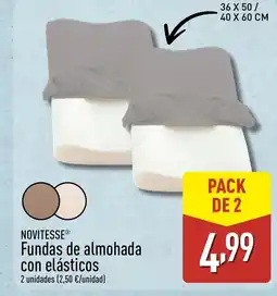 ALDI NOVITESSE Fundas de almohada con elásticos oferta