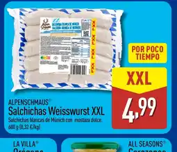ALDI ALPENSCHMAUS Salchichas Weisswurst XXL oferta