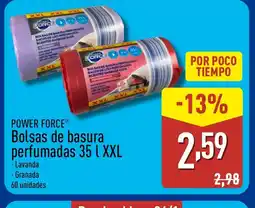 ALDI POWER FORCE Bolsas de basura perfumadas 35 LXXL oferta