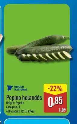 ALDI Pepino holandés oferta