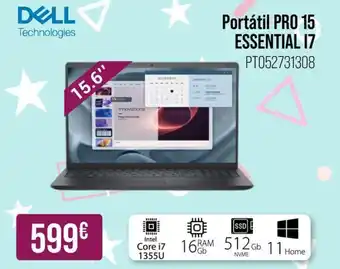 DELL Portátil PRO 15 ESSENTIAL 17