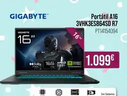 MR Micro GIGABYTE Portátil A16 3VHK3ES864SD R7 oferta