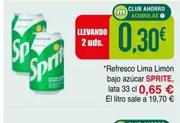 mYm supermercados SPRITE Refresco Lima Limón bajo azúcar oferta