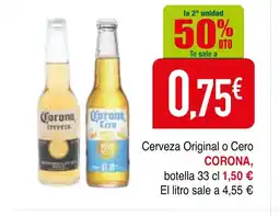 mYm supermercados CORONA Cerveza Original o Cero oferta