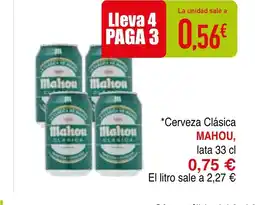 mYm supermercados MAHOU Cerveza Clásica oferta