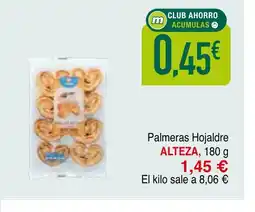 mYm supermercados ALTEZA Palmeras Hojaldre oferta