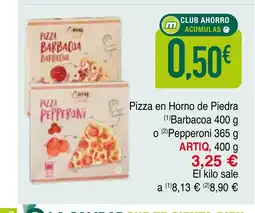 mYm supermercados ARTIQ Pizza en Horno de Piedra Barbacoa o Pepperoni oferta