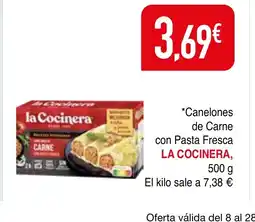 mYm supermercados LA COCINERA Canelones de Carne con Pasta Fresca oferta