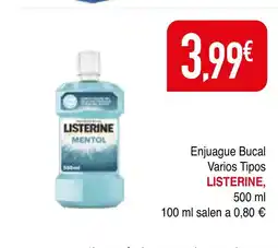mYm supermercados LISTERINE Enjuague Bucal Varios Tipos oferta