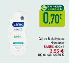 mYm supermercados SANEX Gel de Baño Neutro Hidratante oferta