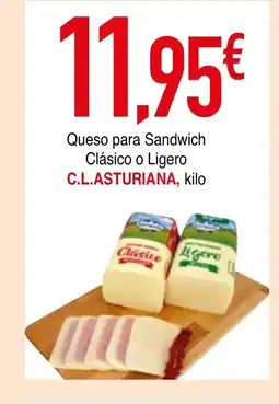mYm supermercados C.L.ASTURIANA Queso para Sandwich Clásico o Ligero oferta