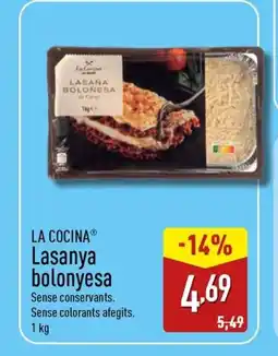 ALDI LA COCINA Lasanya bolonyesa oferta