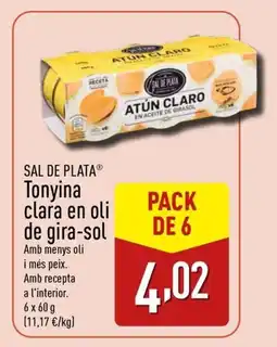 ALDI SAL DE PLATA Tonyina clara en oli de gira-sol oferta
