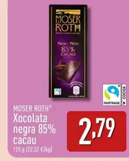 ALDI MOSER ROTH Xocolata negra 85% cacau oferta