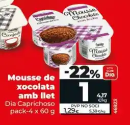 Dia DIA CAPRICHOSO Mousse de xocolata amb llet oferta